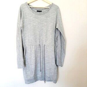 RAG & BONE Knit Sibella Drawstring Waist Dress Grey Sz M